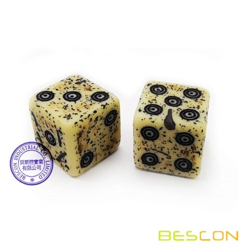 Bescon Old Looking Ancient Bone Dice D6 16mm 12pcs Set, 16mm Six